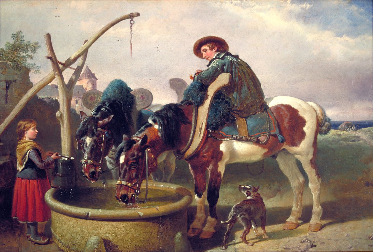 "Hevosia kaivolla", 1854-1857 tekijältä John Frederick Herring I
