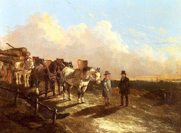 Puukärry pysähtyi tielle hämärässä tekijältä John Frederick Herring Jnr