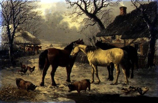 Talvimaatilakohtaus tekijältä John Frederick Herring Jnr