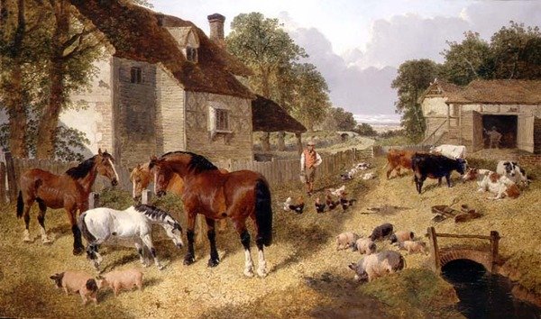 Farmyard Scene (öljy kankaalle) tekijältä John Frederick Herring Jnr