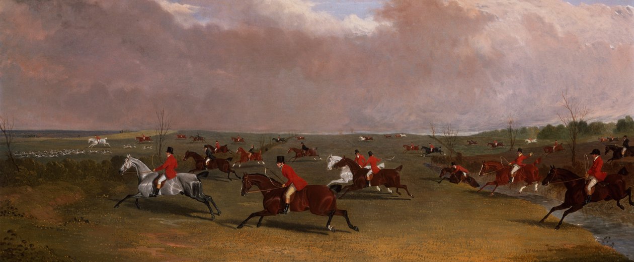 Hunt in Full Cry (öljy kankaalle) tekijältä John Frederick Herring Senior