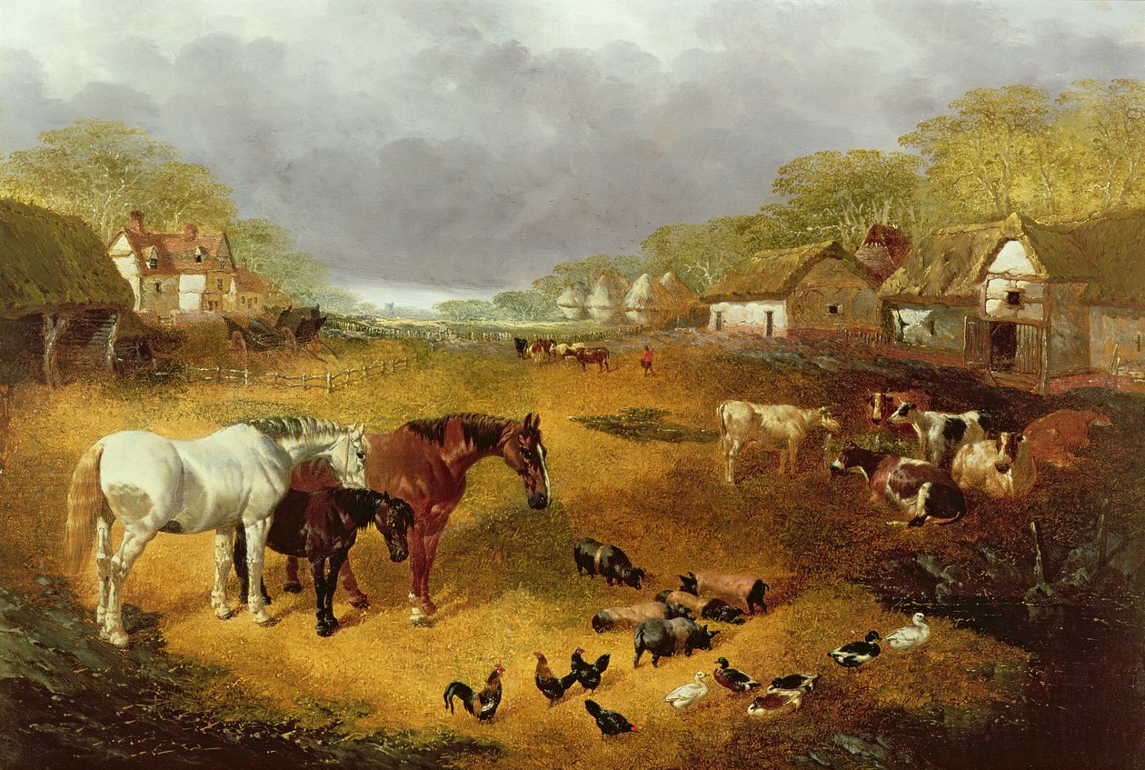 Maatilapiha keväällä 1800-luvulla tekijältä John Frederick Herring Senior