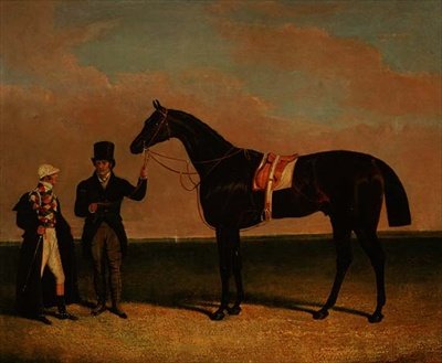 Richard Wattsin "Rockingham", jota hänen valmentajansa Forth pitelee kuski Sam Darlingin kanssa, joka voitti St. Legerin 1833 ja Goodwood Cupin. tekijältä John Frederick Herring Senior