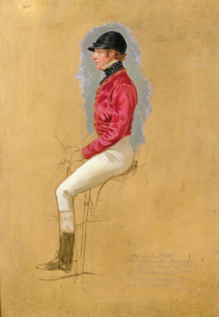 Muotokuvapiirros herra Allen McDonoughista elokuvaan "Steeple Chase Cracks" tekijältä John Frederick Herring Senior