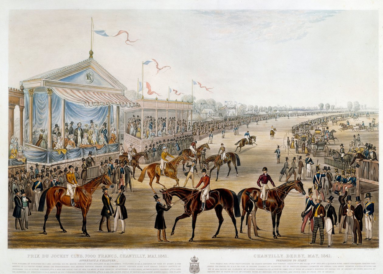 Prix du jockey club a Chantilly vuonna 1841 John Frederick Herringin (1795-1865) vedos tekijältä John Frederick Herring Senior