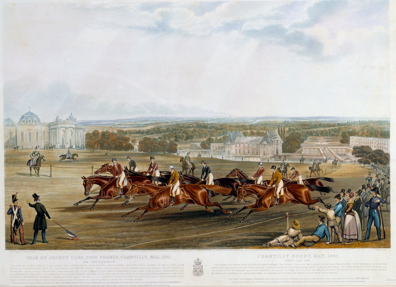 Prix du jockey club a Chantilly vuonna 1841 Print by John Frederick Herring (1795-1865) (ec.engl.) 1841 Collection privee tekijältä John Frederick Herring Senior