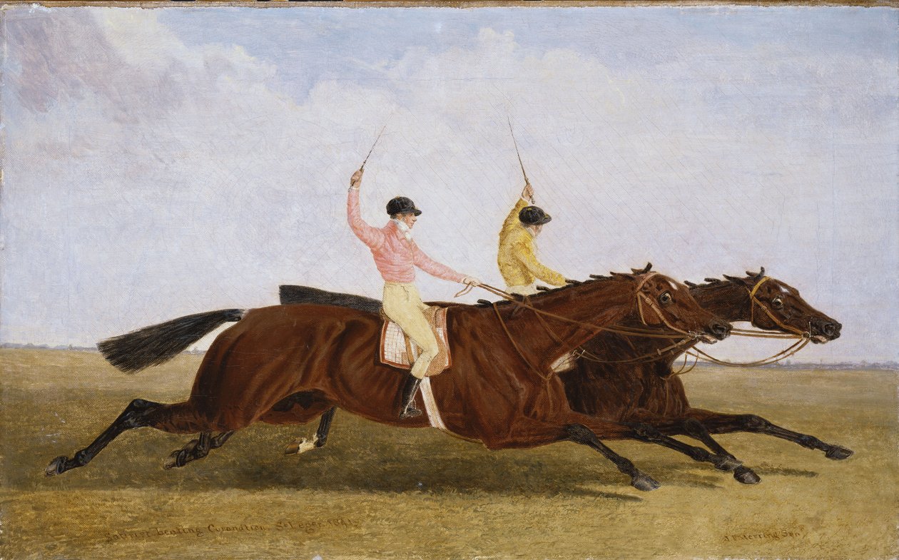 Satiristi William Scott Upin kanssa Voita kruunajaiset John Day Upin kanssa - The St. Leger 1841 tekijältä John Frederick Herring Senior