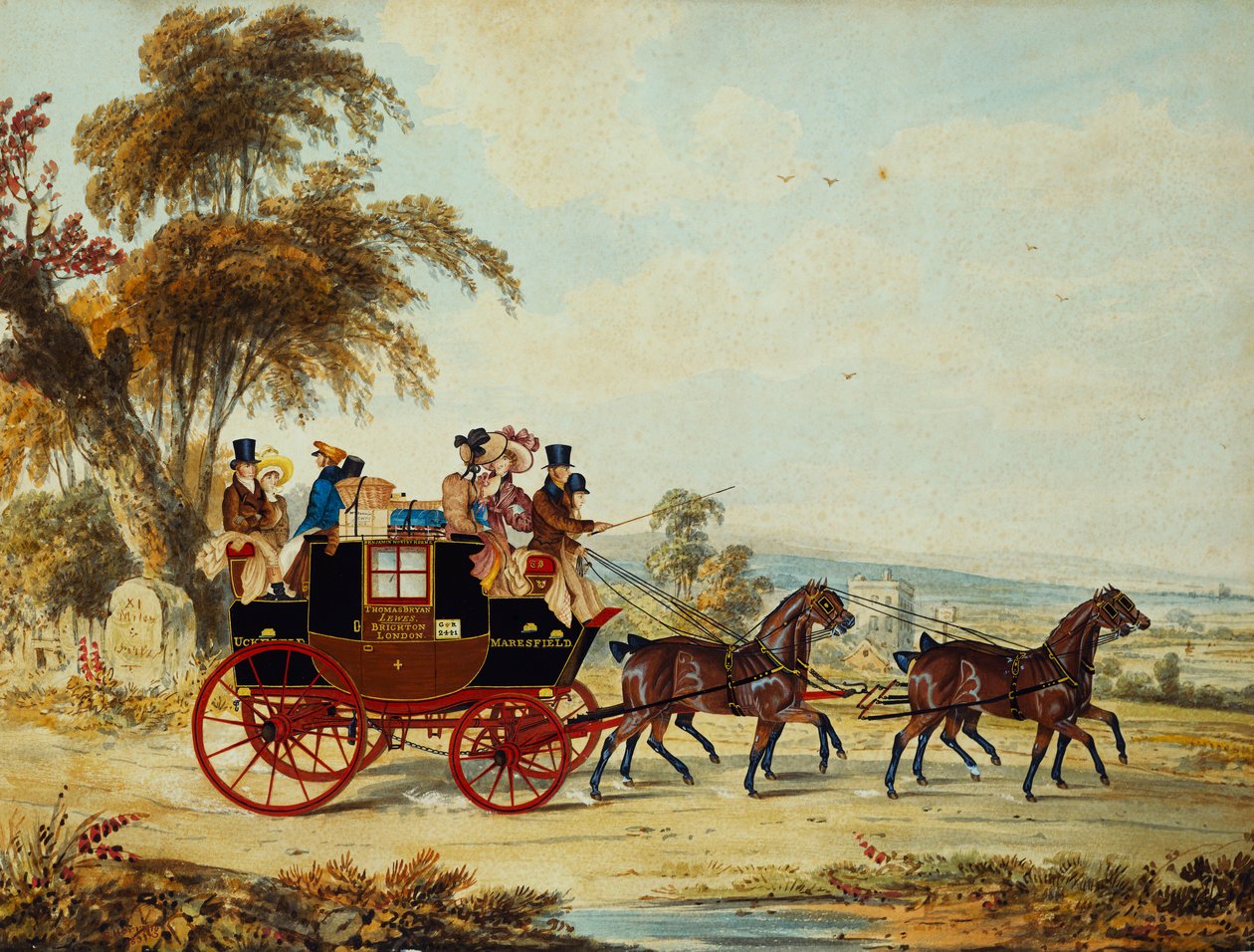 Brighton - Lontoon linja-auto Open Roadilla, 1831 tekijältä John Frederick Herring Senior