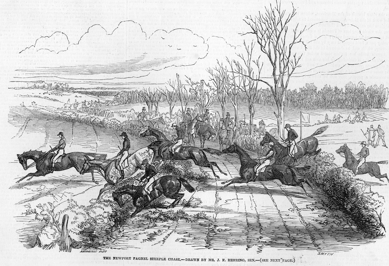 Newport Pagnellin estejuoksu, kaiverrettu Smyth, "The Illustrated London News", 28. marraskuuta 1846 tekijältä John Frederick Herring Senior