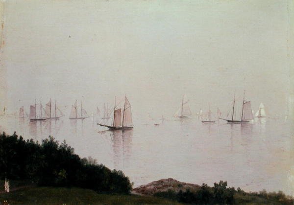 Newport-iltapäivä (öljyä aluksella) tekijältä John Frederick Kensett