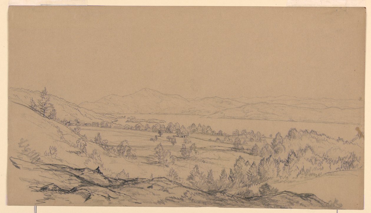Piirros, George-järvi, New York, koilliseen, 1850-65. tekijältä John Frederick Kensett