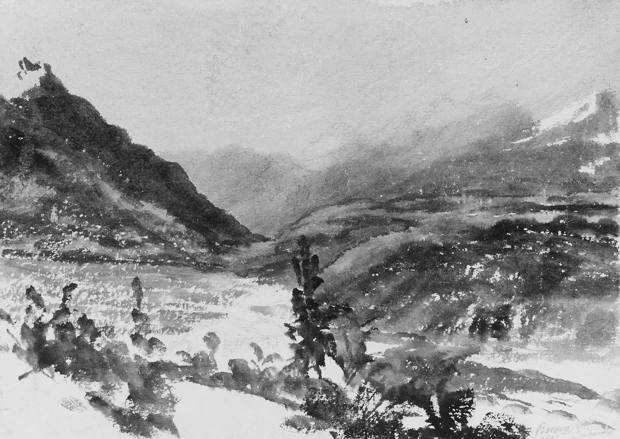Vuoristomaisema, Lombardia, . tekijältä John Frederick Kensett.
