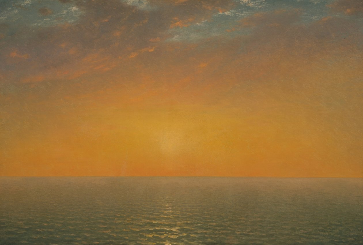 Auringonlasku merellä tekijältä John Frederick Kensett