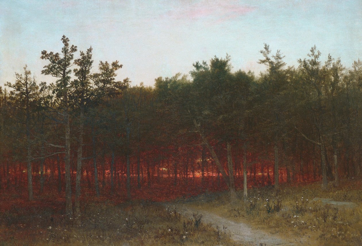 Hämärä setrien keskellä Darienissa, Connecticutissa tekijältä John Frederick Kensett