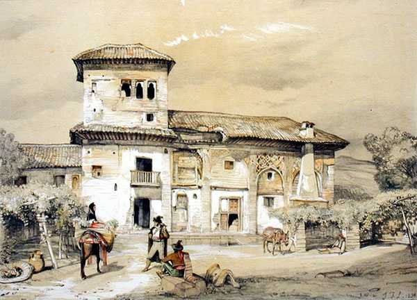 Casa de Frascito Sanchez, vanha talo Alhambrassa, "Alhambran luonnokset ja piirustukset" tekijältä John Frederick Lewis
