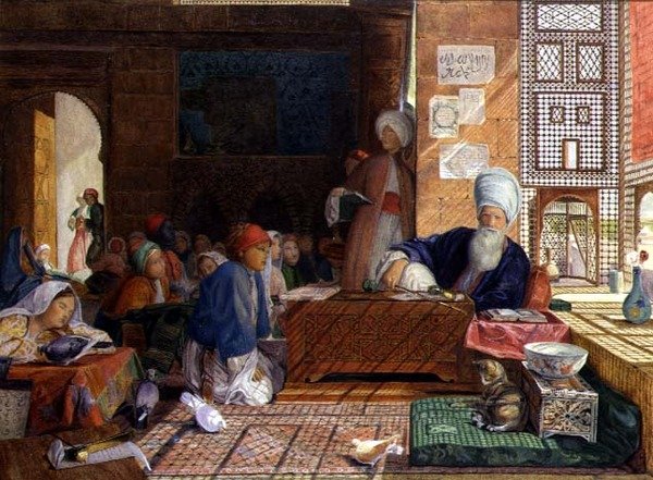Koulun sisustus, Kairo (wc) (katso myös 22700) tekijältä John Frederick Lewis