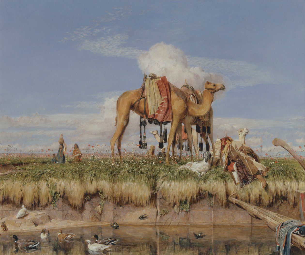 Niilin rannoilla, Ylä-Egypti [1876, Royal Academy of Arts, Lontoo, näyttelyluettelo] tekijältä John Frederick Lewis