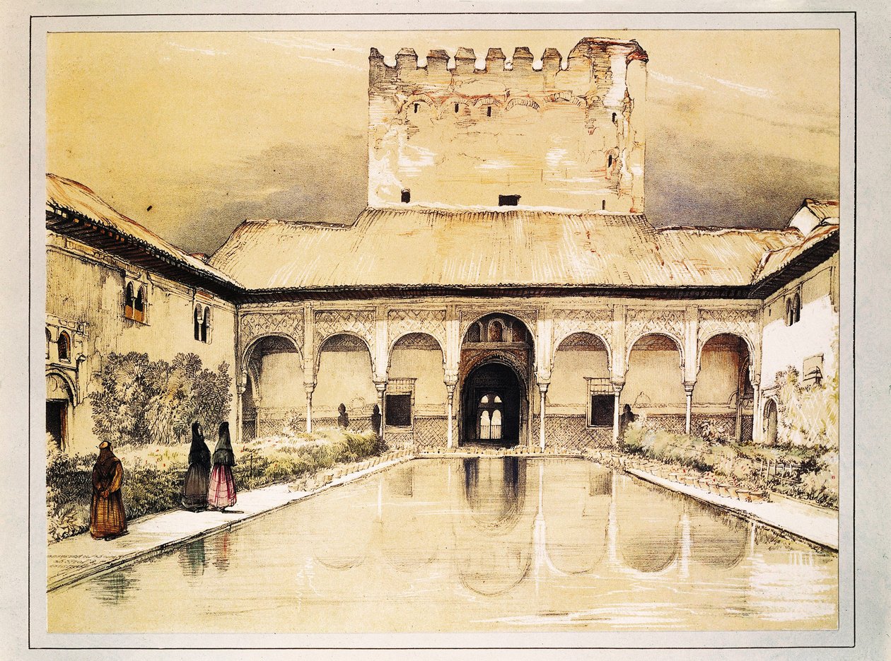 Granadan Alhambra, John Frederick Lewisin värilitografia tekijältä John Frederick Lewis