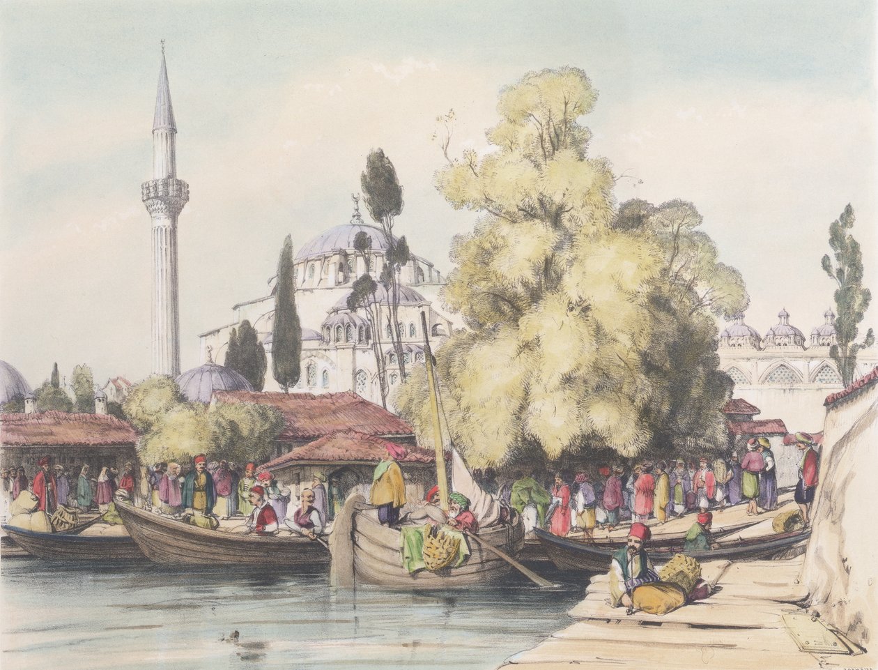 Tophana, levy 15 julkaisusta "Illustrations of Constantinople", taiteilijan kaivertama, pub. 1838 tekijältä John Frederick Lewis