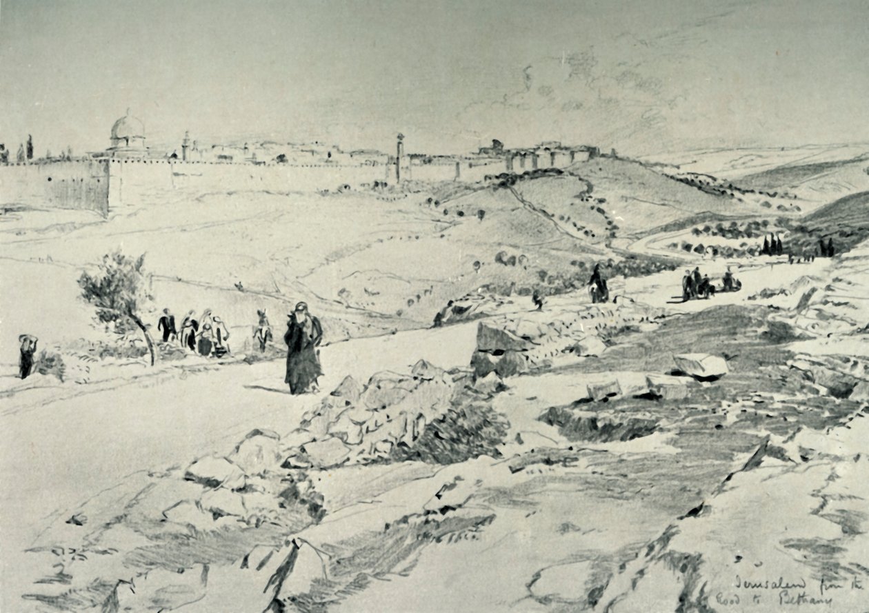Jerusalem tiellä Betaniasta, 1902. tekijältä John Fulleylove
