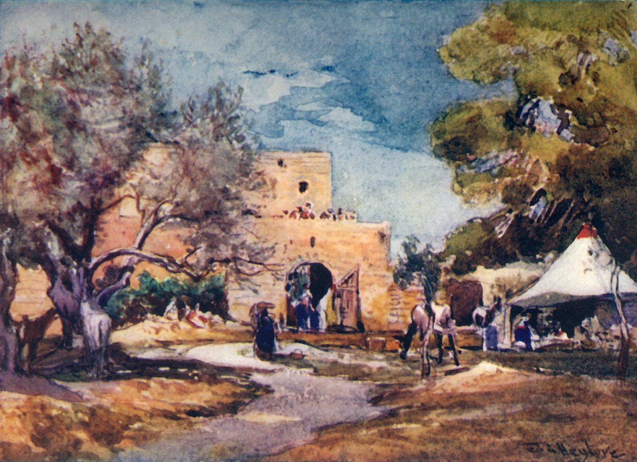 Keskiaikainen rakennus Jerusalemin pohjoismuurin ulkopuolella, 1902. tekijältä John Fulleylove