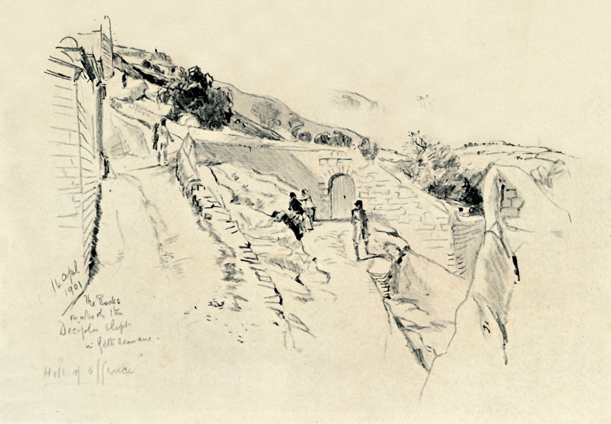 Öljymäellä, missä opetuslapset nukkuivat puutarhassa tuskan aikana, 1902. tekijältä John Fulleylove
