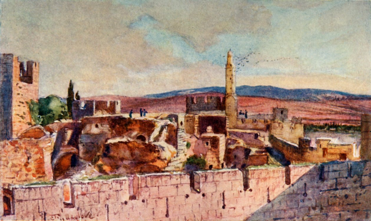 Osa Jerusalemin linnoituksesta, 1902. tekijältä John Fulleylove
