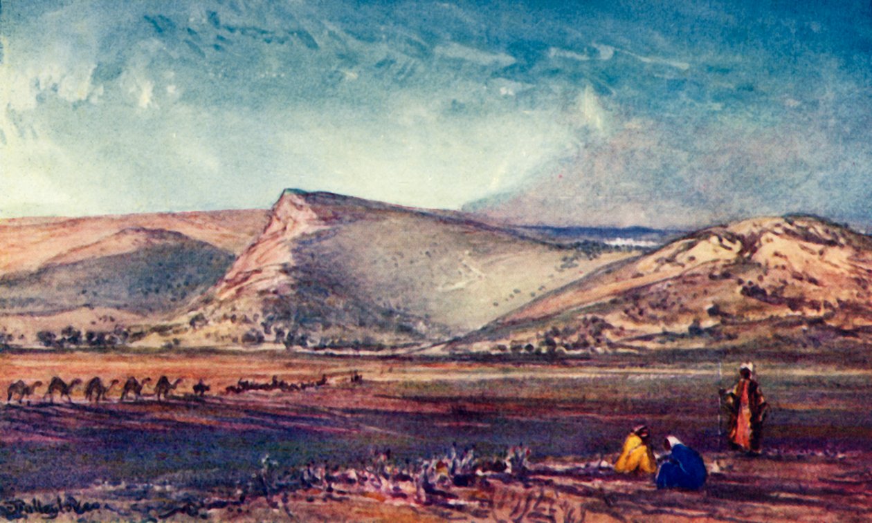 Nasaretin ympärillä olevat kukkulat Esdraelonin tasangolta, 1902. tekijältä John Fulleylove