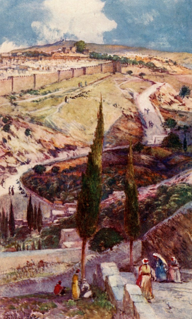 Jerusalemin koillispää ja Mispa Öljymäeltä, 1902. tekijältä John Fulleylove