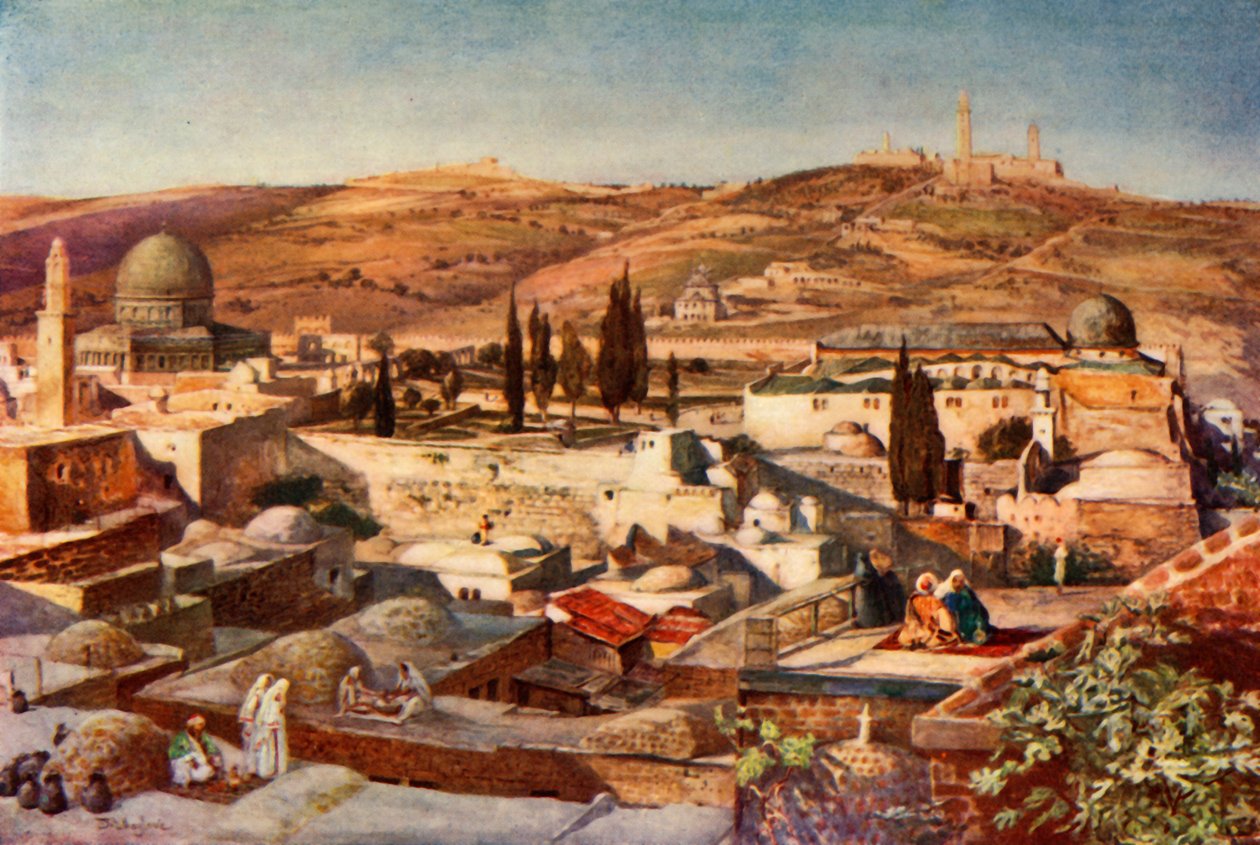 Temppelialue ja Öljyvuori Siionin vuorelta, 1902. tekijältä John Fulleylove