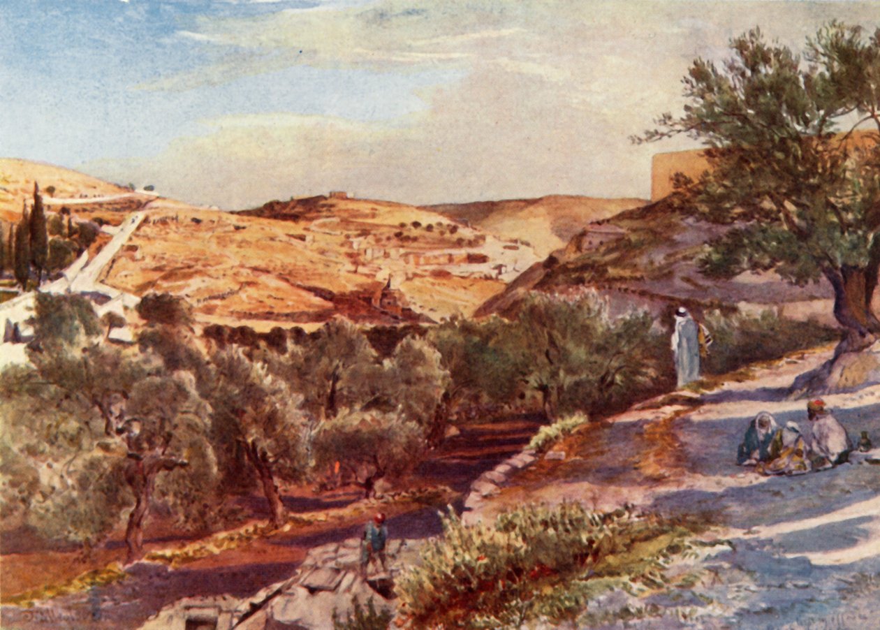 Kidronin ylälaakso katsoo etelään, 1902. tekijältä John Fulleylove