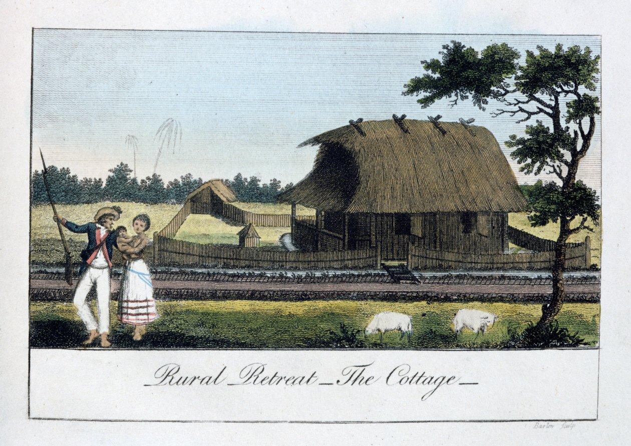 Rural Retreat, The Cottage, 1813 tekijältä John Gabriel Stedman