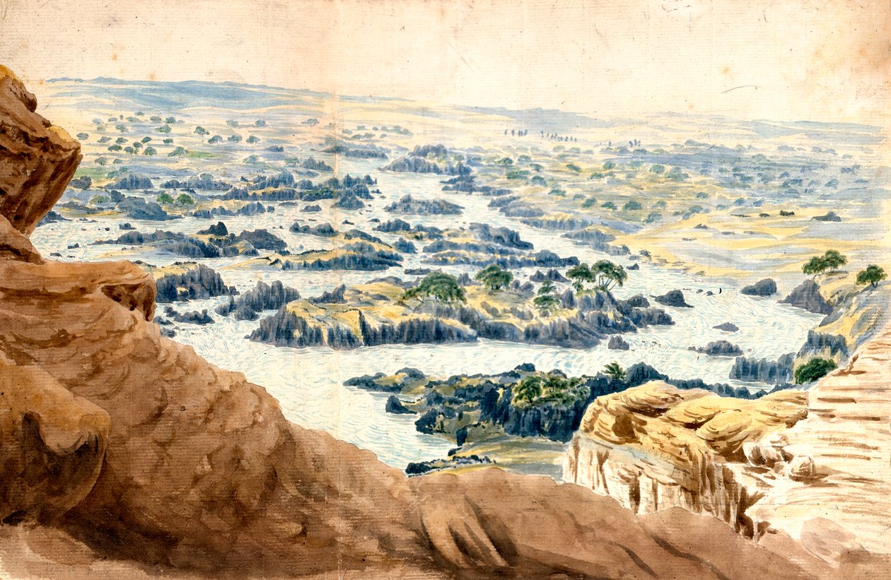 Maisema, Kaihi, Egypti, 1800-luku tekijältä John Gardner Wilkinson