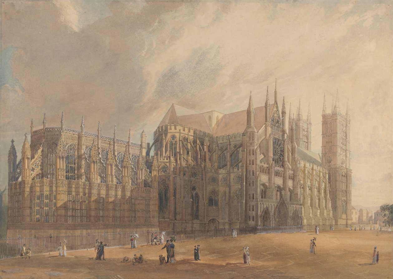 Westminster Abbeyn koillisnäkymä tekijältä John Gendall