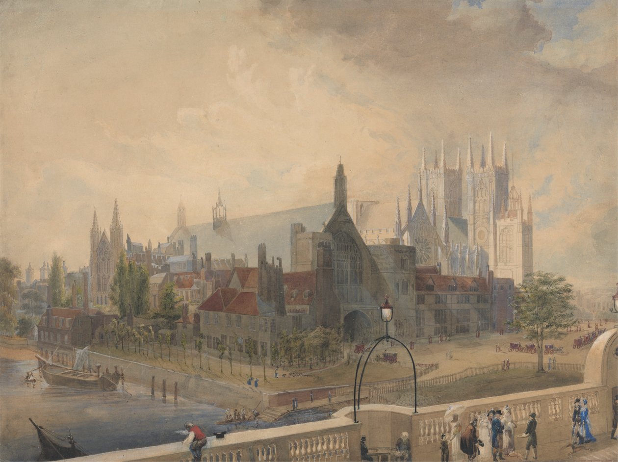 Vista do Westminster Hall e da Abadia do Bridgefinnish tekijältä John Gendall