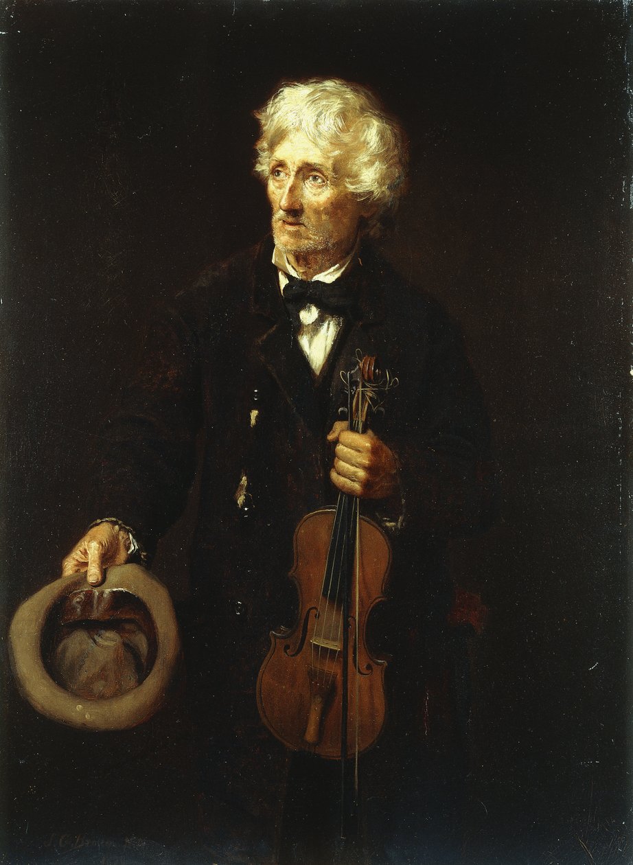 Mies viululla, 1879 tekijältä John George Brown
