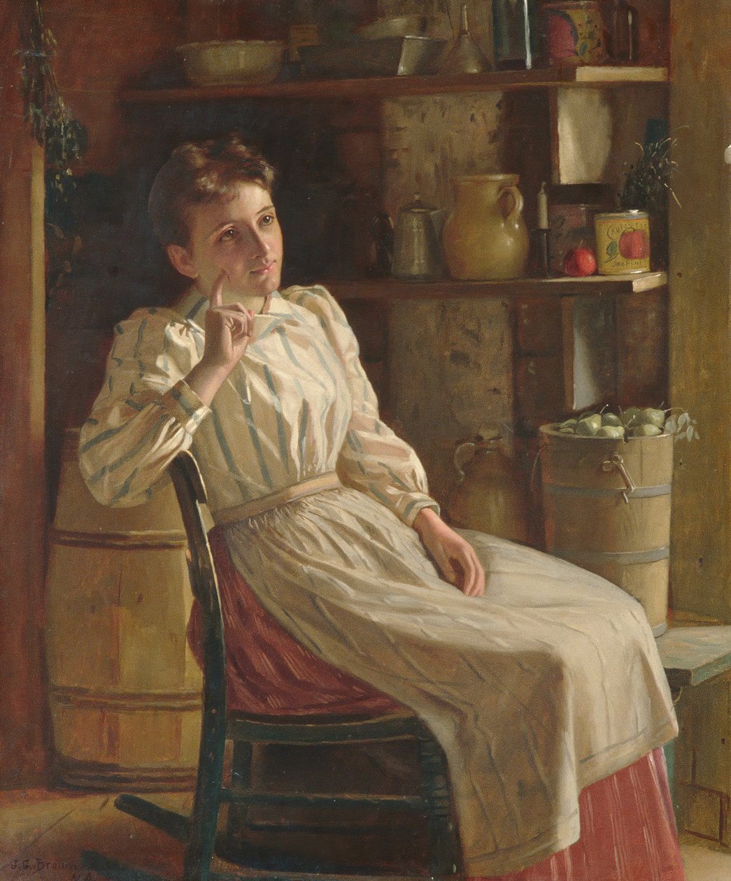Meditaatio, n. 1900-1910. tekijältä John George Brown