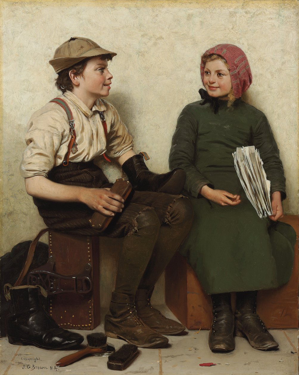 Tete a Tete, n. 1888-1890 tekijältä John George Brown