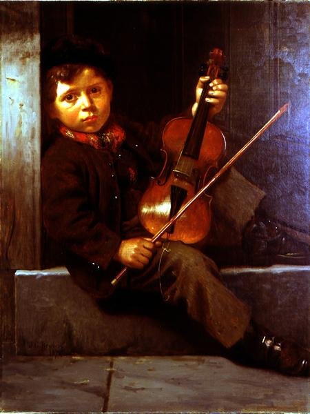 Poikaviulisti (öljy kankaalle) tekijältä John George Brown