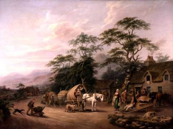Country Scene Irlannissa (öljy kankaalle) tekijältä John George Mulvany
