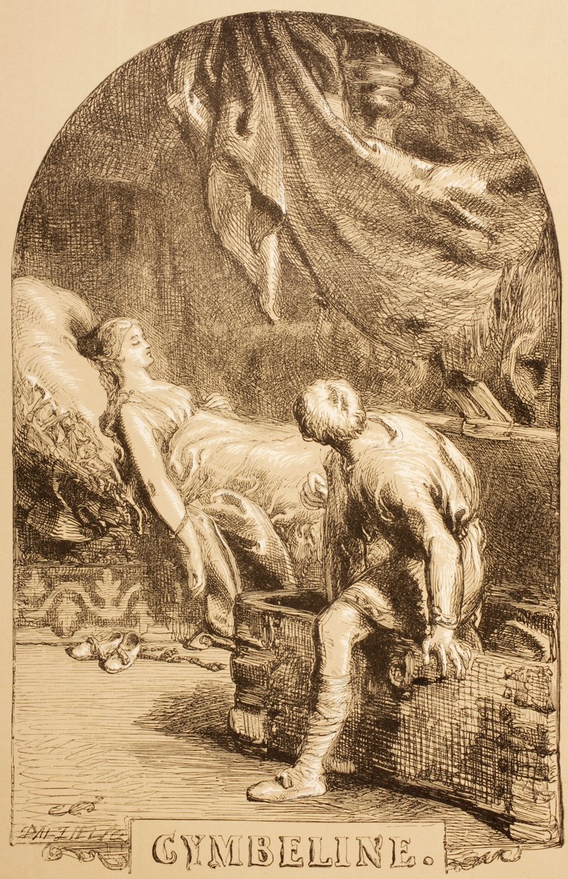 Kuvitus Cymbelinelle, "The Illustrated Library Shakespeare", julkaistu Lontoossa 1890 tekijältä John Gilbert