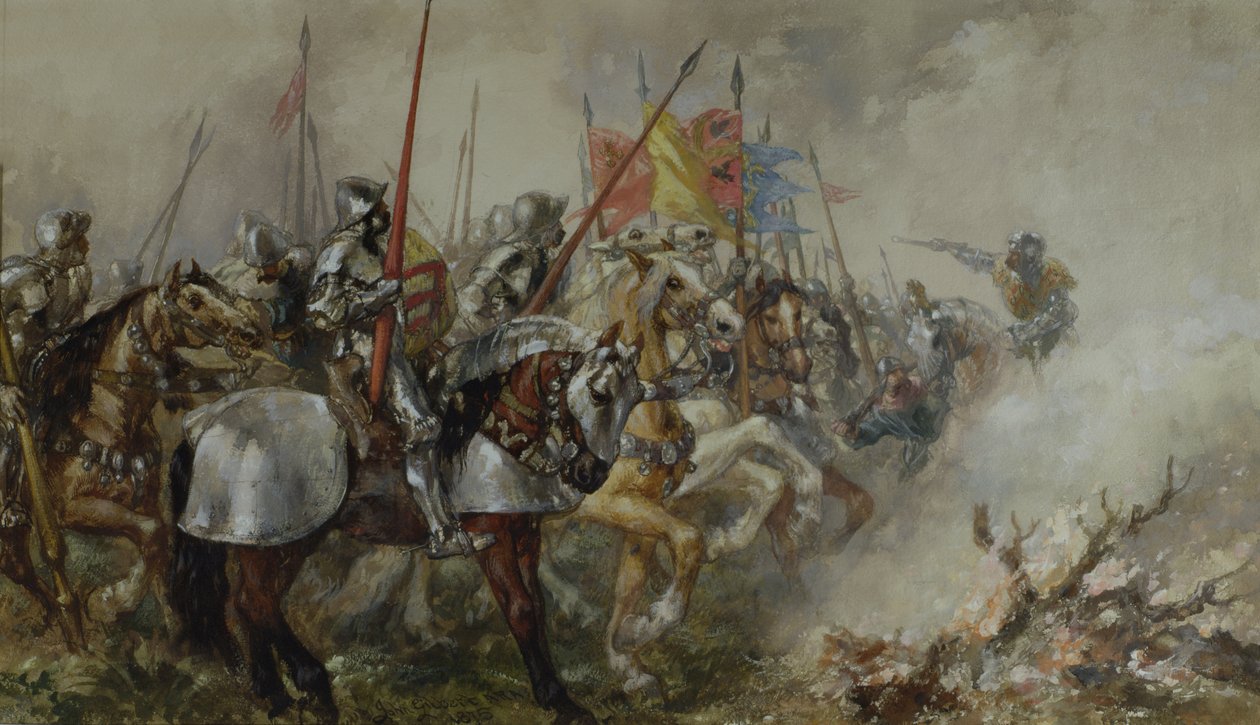 Kuningas Henrik V Agincourtin taistelussa 1415 tekijältä John Gilbert