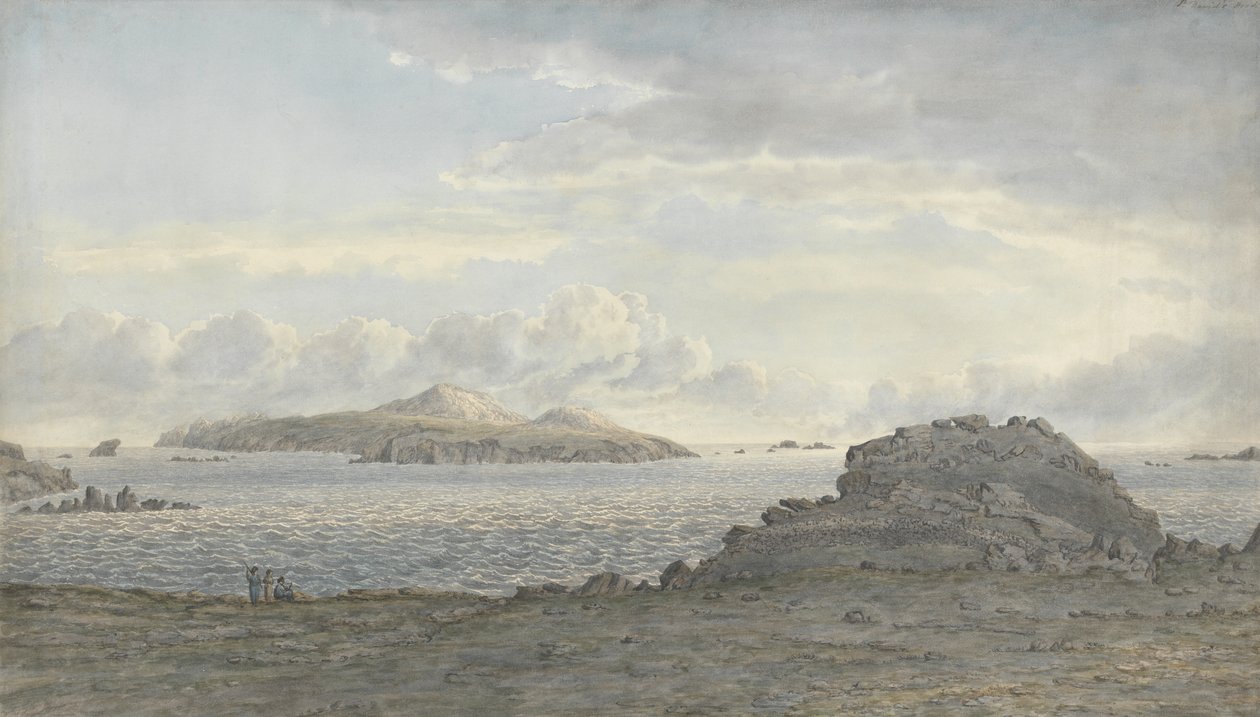 St. Davids Head, Pembrokeshire, n. 1805 (wc paperilla) tekijältä John Glover