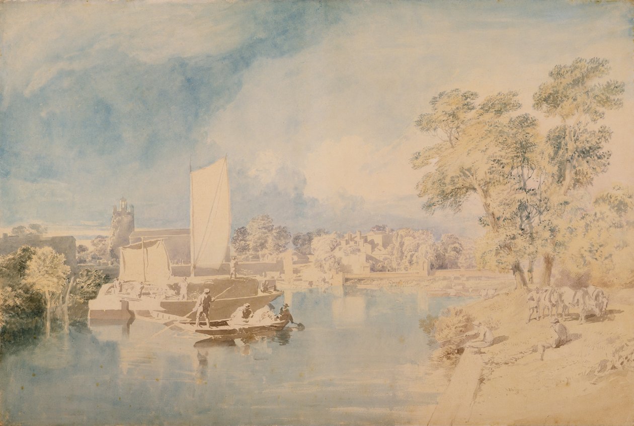 Thames Isleworthissa, n. 1805-1810 (grafiitti ja wc paperille) tekijältä John Glover