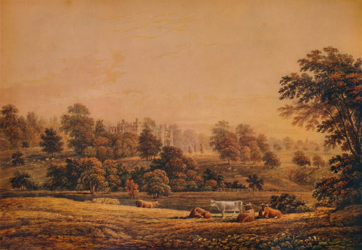 Näkymä Aldenham Abbeysta: Hertfordshire, 1700-1800-luku, 1935 tekijältä John Glover