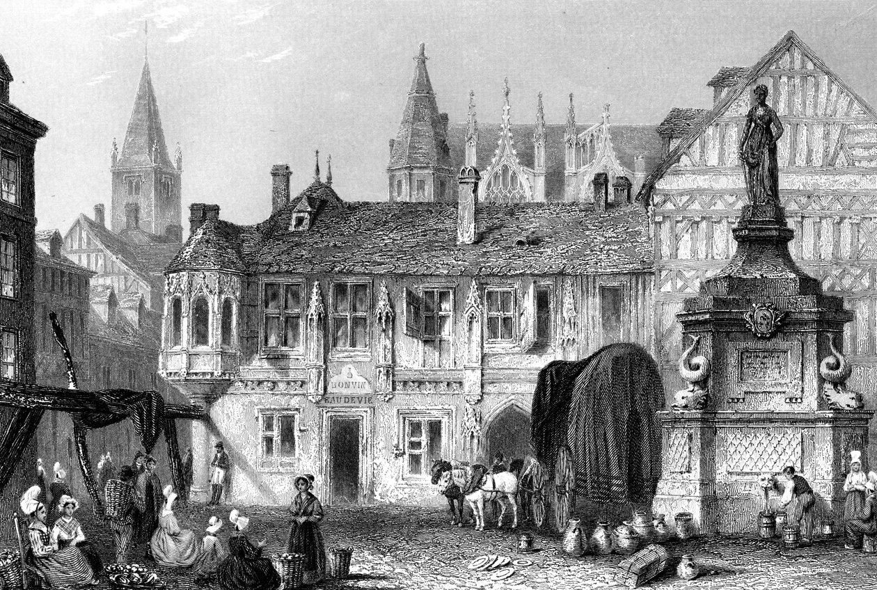 Bedfordin herttuan palatsi, Rouen, Ranska, 1800-luku. tekijältä John Godfrey