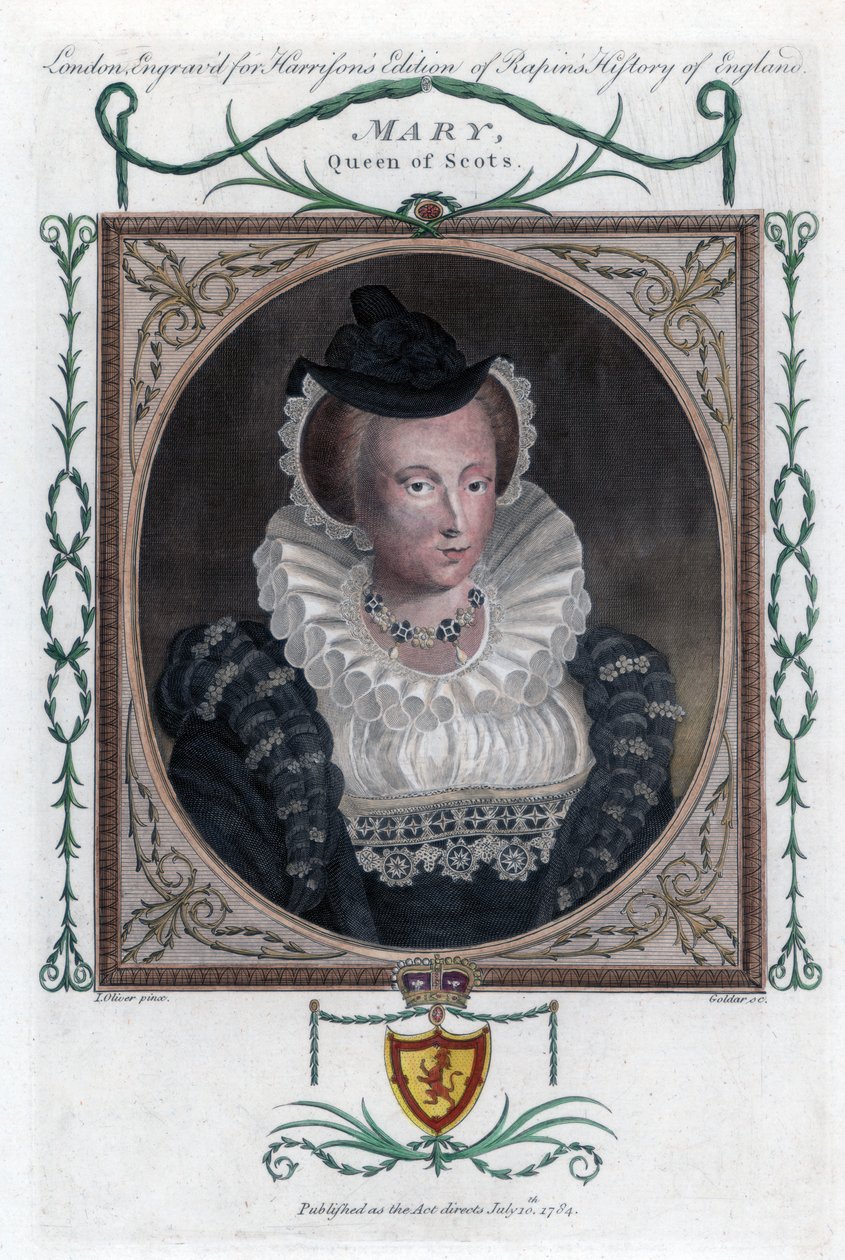 Skotlannin Maria I, joka tunnetaan yleisesti nimellä Mary, Skotlannin kuningatar, 1794. tekijältä John Goldar