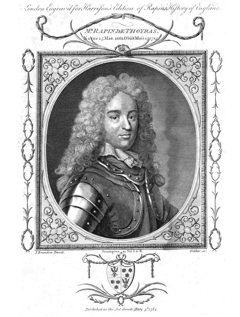 herra Rapin DeThoyras, 1784. tekijältä John Goldar