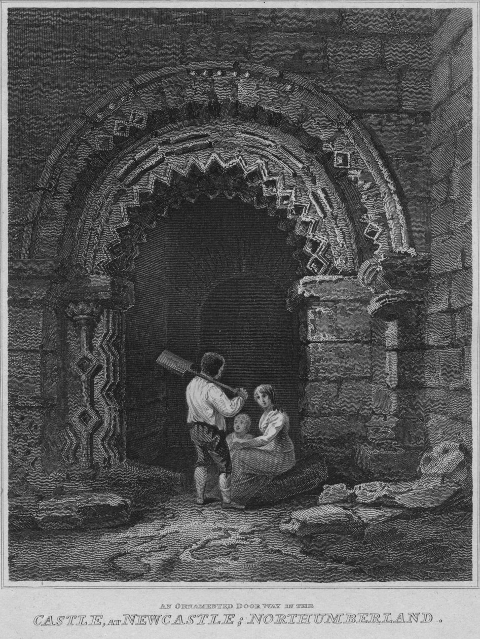 Ornamented Door Way in the Castle, Newcastle, Northumberland, 1814 tekijältä John Greig