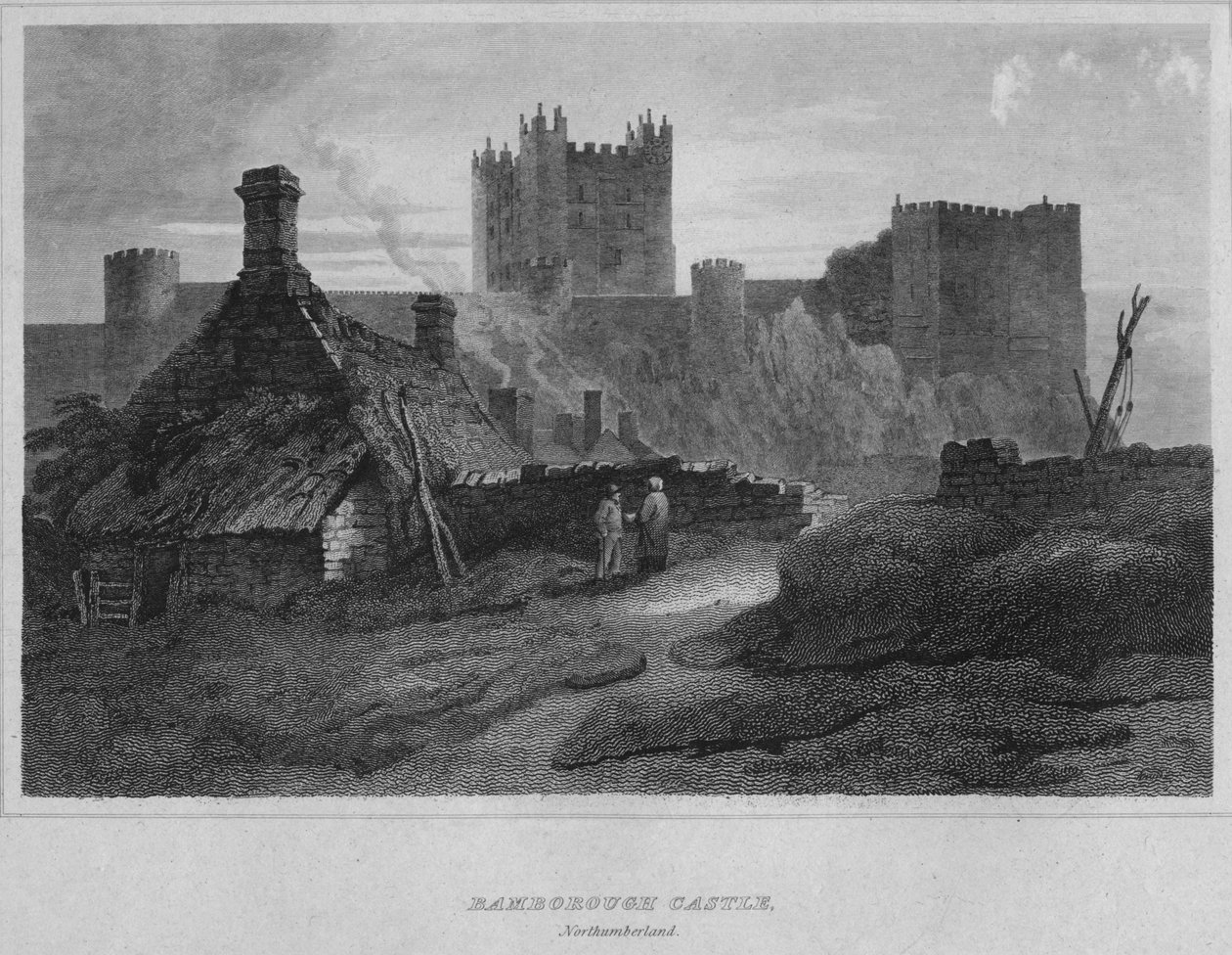 Bamborough Castle, Northumberland, 1814 tekijältä John Greig